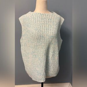 Susan Bristol Cream and Blue Knit Sweater